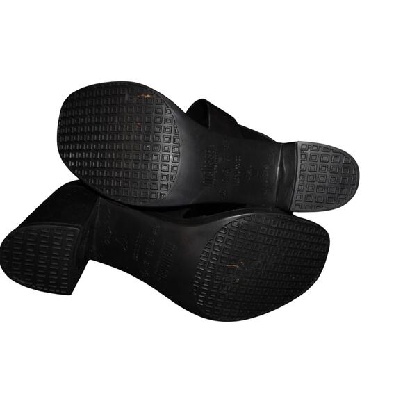 Melissa Black Jelly Block Heel Sandals Womens 9 Strappy PVC Platform Shoe - Picture 11 of 13